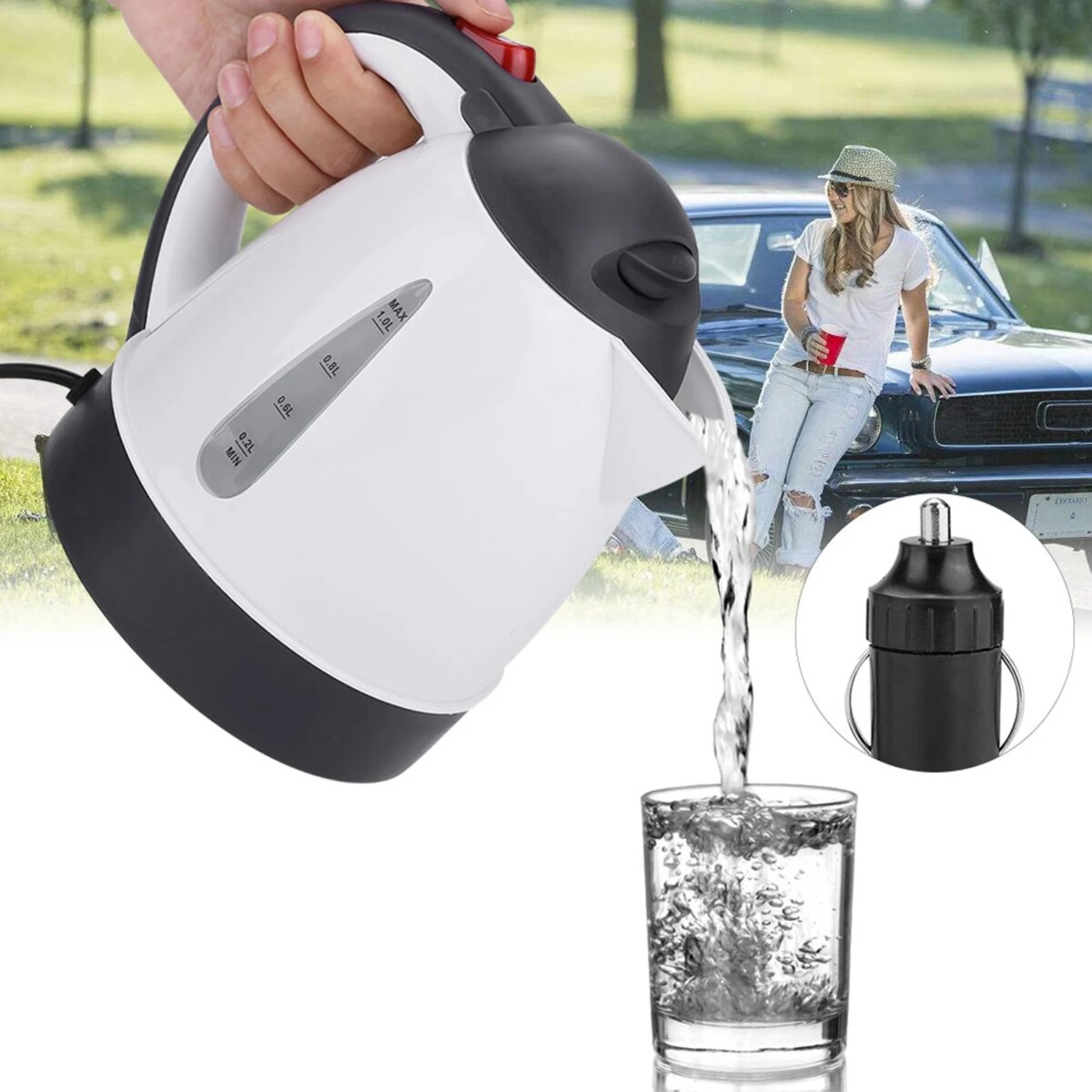 Portable 1000ml 24V Travel Car Truck Kettle Water Heater Bottle for Tea Coffee Making - Image 4