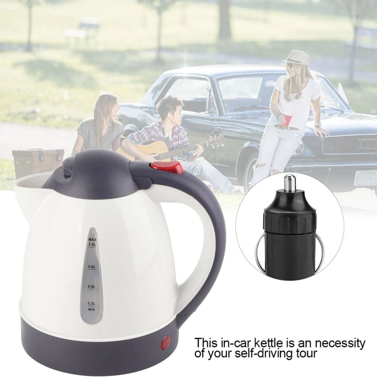 Portable 1000ml 24V Travel Car Truck Kettle Water Heater Bottle for Tea Coffee Making - Image 3