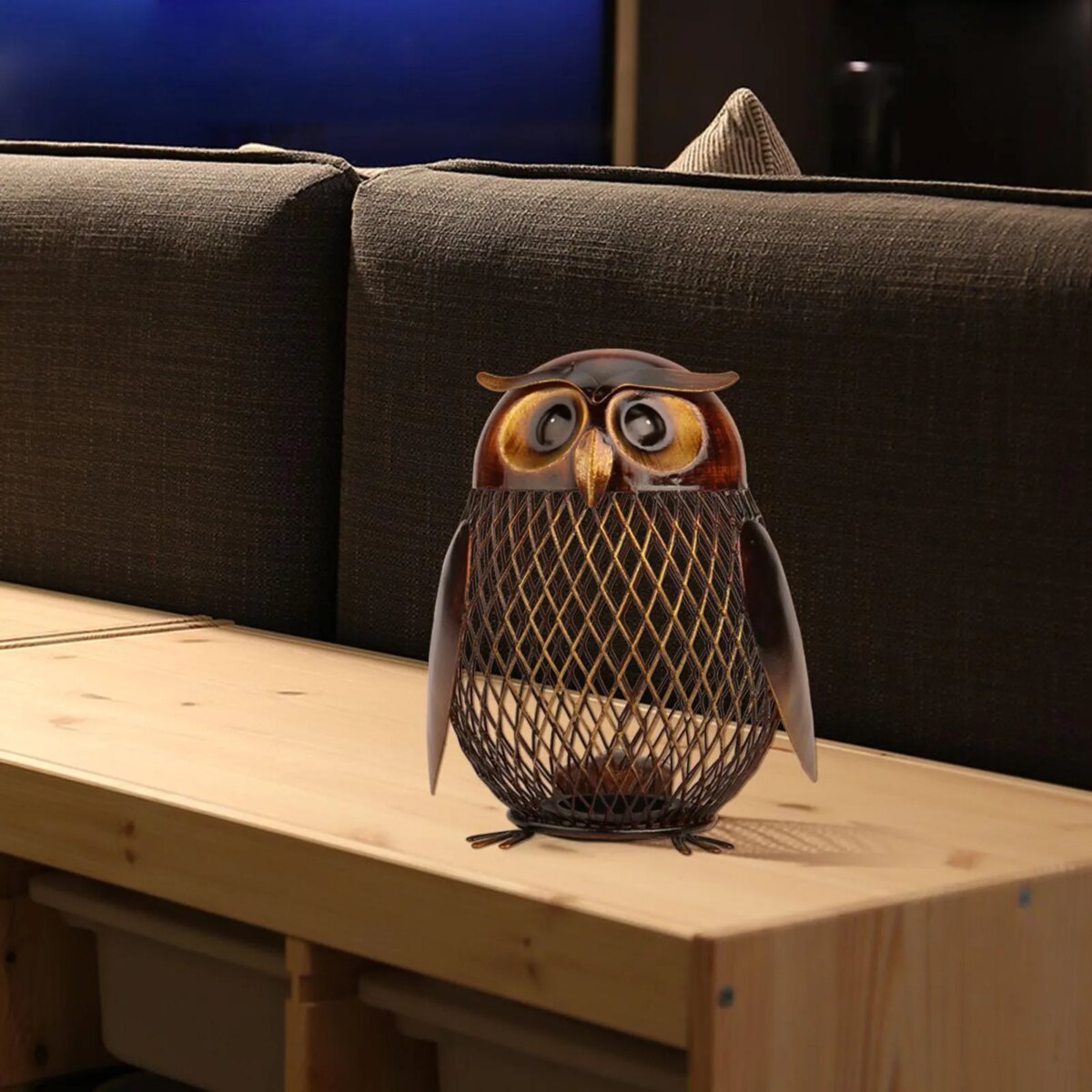 TOOARTS Owl Shaped Metal Coin Money Saving Box Money Boxes Home Decor Furnishing Articles Crafting Christmas Gift for Kids - Image 3