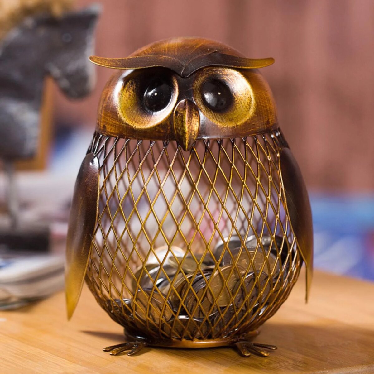 TOOARTS Owl Shaped Metal Coin Money Saving Box Money Boxes Home Decor Furnishing Articles Crafting Christmas Gift for Kids - Image 5