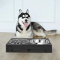 Voltsify 5-Level Adjustable Elevated Dog Feeder with 2 Bowls & Foldable ABS Stand