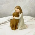 Love My Dog Figurines Statues, Dog Angel Friendship Remembrance Gifts,Sculpted Hand-Painted Figures for Dog Lovers Brown - Image 3
