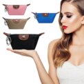 Mini Coin Purse Nylon Portable Lipstick Earphone Storage Bag with Keychain Cosmetic Bag Cute Small Lipstick Bag for Women Travel