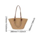 Women Woven Tote Bag Fashion Shoulder Bag Large Capacity Summer Beach Bags Simple Woven Handbag Chic Hobo Bag for Party Vacation - Image 6