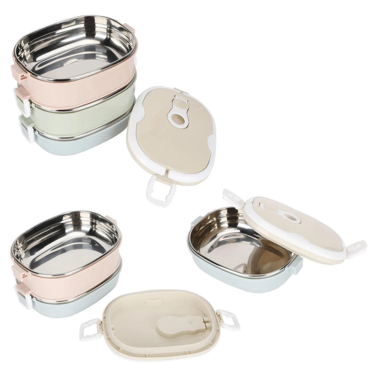 Kitchen Utensils Lunch Box Portable Stainless Steel Food Container for Student Children Work Lunch Box Stainless Steel Lunch Box - Image 6