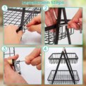 2-Tier Fruit Basket ,Fruit Bowl Holder Bread Basket Vegetable Rack, Detachable Fruit Holder for Fruit, Vegetables, Snacks - Image 2