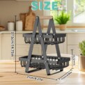 2-Tier Fruit Basket ,Fruit Bowl Holder Bread Basket Vegetable Rack, Detachable Fruit Holder for Fruit, Vegetables, Snacks - Image 3