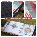 Waterproof Picnic Blanket, 200x200CM Large Beach Blanket Outdoor Picnic Mat, Beach Mat with Carrying Handle for Camping, Beach - Image 4