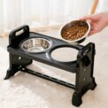 Voltsify 3-Level Adjustable Elevated Dog Feeder with 2 Stainless Steel Bowls & Non-Slip ABS Stand, Foldable & Detachable