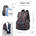 Canvas Backpack Unisex Vintage Rucksack School Bag Casual Daypack for Women Men Boys Girls Outdoor Travel Hiking Camping - Image 6