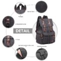 Canvas Backpack Unisex Vintage Rucksack School Bag Casual Daypack for Women Men Boys Girls Outdoor Travel Hiking Camping - Image 5