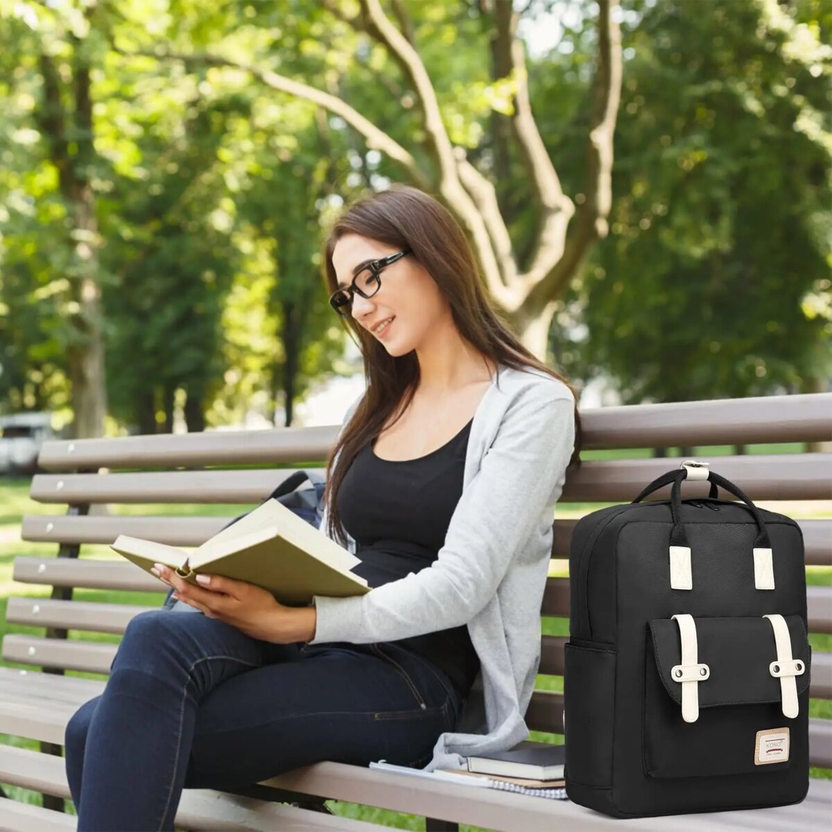 Kono School Bags for Girls Teenagers Backpack Womens Lightweight Travel Work Rucksack Casual Daypack - Image 5