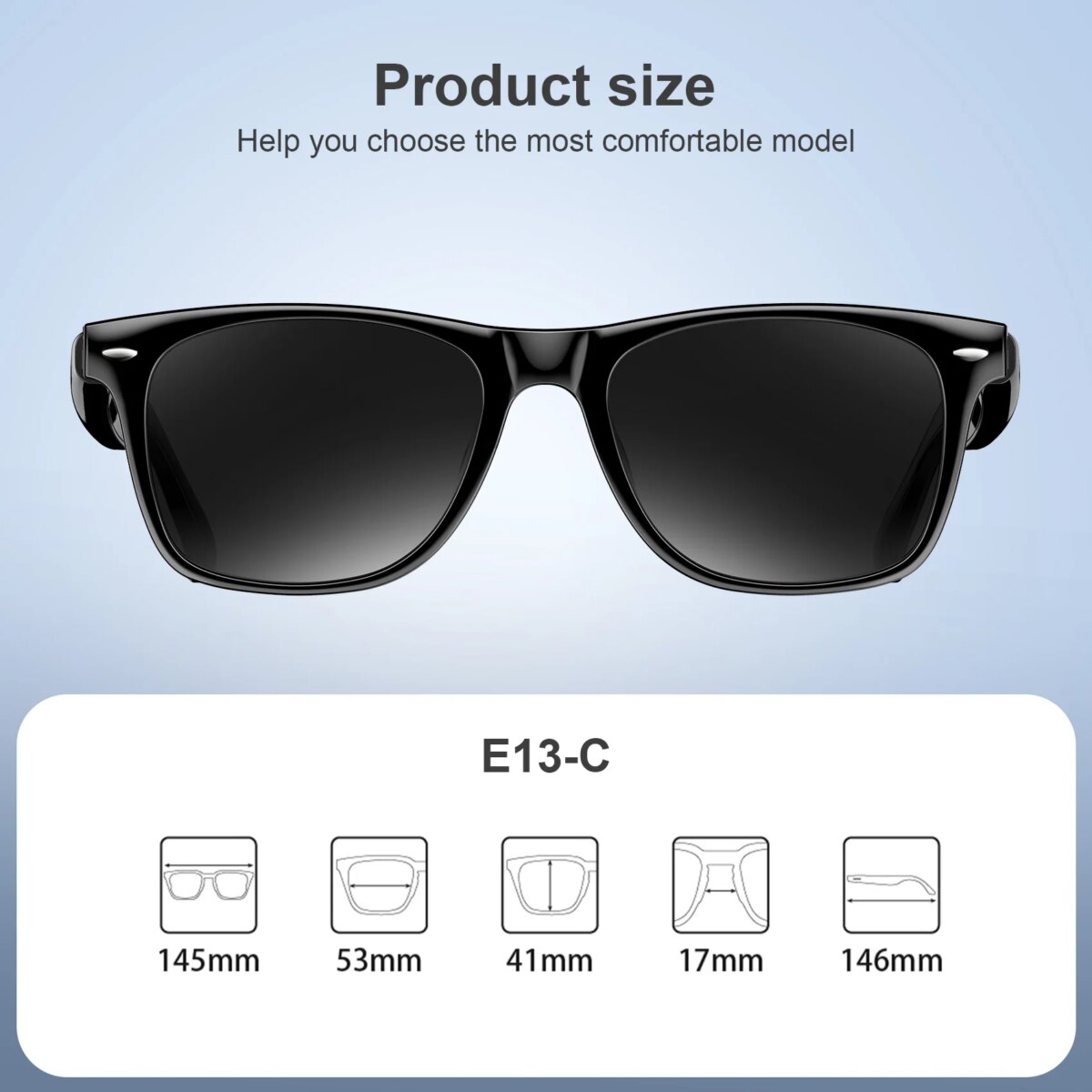 Blackview Bluetooth Smart Glasses Built-in Speaker&Mic IPX4 Waterproof Outdoor Polarized UV Protection Sunglasses for Men Women - Image 6