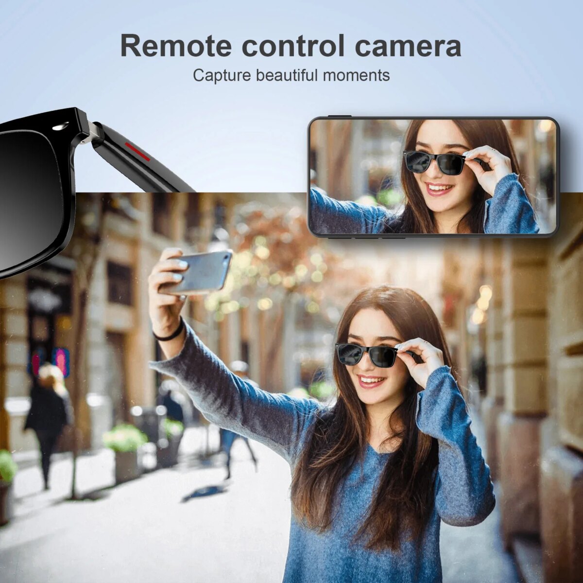 Blackview Bluetooth Smart Glasses Built-in Speaker&Mic IPX4 Waterproof Outdoor Polarized UV Protection Sunglasses for Men Women - Image 4