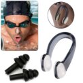 Silicone 4 Ear Plugs +2 Nose Clips Swimming Diving Waterproof Kids Adult Surfing
