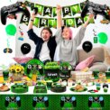 Video Game Birthday Party Decorations for Boys,132pcs Birthday Decorations&Tableware Set-Plates Cups Napkins Tablecloth Balloons - Image 5