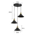 3 Lights Vintage Industrial Pendant Light, Metal Edison Design,Black Metal Hanging Chandeliers,E27 Ceiling Lighting for Kitchen - Image 2