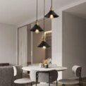 3 Lights Vintage Industrial Pendant Light, Metal Edison Design,Black Metal Hanging Chandeliers,E27 Ceiling Lighting for Kitchen - Image 6