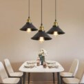 3 Lights Vintage Industrial Pendant Light, Metal Edison Design,Black Metal Hanging Chandeliers,E27 Ceiling Lighting for Kitchen - Image 5