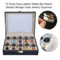 10 Grids Watch Box ,Watch Display Case Mens Watch Case With Glass Lid, Jewelry and Watch Storage Watch Organizer for Men Women - Image 5
