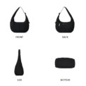 Puffer Shoulder Bag Nylon Adjustable Strap Crescent Bag for Women Quilted Handbag with Zipper Hobo Bag for Work Travel - Image 3