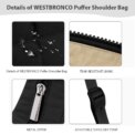 Puffer Shoulder Bag Nylon Adjustable Strap Crescent Bag for Women Quilted Handbag with Zipper Hobo Bag for Work Travel - Image 5
