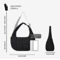 Puffer Shoulder Bag Nylon Adjustable Strap Crescent Bag for Women Quilted Handbag with Zipper Hobo Bag for Work Travel - Image 6