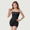Modishion Women's Bandeau Shapewear Removable Straps One-Piece Corset Tummy Lifting Butt Shaping Seamless Boxer Tights
