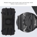 360 Degree Rotation Mobile Phone Holder Wearable Wristband Phone Case Adjustable Phone Wrist Bag Removable for Running Cycling - Image 3