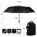 10 Ribs  Umbrella Windproof Rainy Travel Folding- Easy Auto Open Close, Durable & Compact Umbrella Portable Umbrella for Trave - Image 5