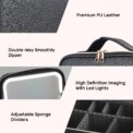 Travel Makeup Bag With LED Lighted Mirror, Makeup Train Case With Adjustable Dividers For Home,Gift,Vacation - Image 5