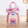 Children's dressing table toy set with stool, mirror, drawer Children's dressing table girl exquisite gift game makeup table - Image 4