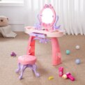 Children's dressing table toy set with stool, mirror, drawer Children's dressing table girl exquisite gift game makeup table - Image 3