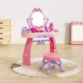 Children's dressing table toy set with stool, mirror, drawer Children's dressing table girl exquisite gift game makeup table - Image 2