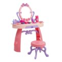 Children's dressing table toy set with stool, mirror, drawer Children's dressing table girl exquisite gift game makeup table - Image 5