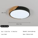 24 W LED Ceiling Light Modern Round Wooden Indoor Ceiling Lighting White Light 6500K for Bathroom,Living Room - Image 2