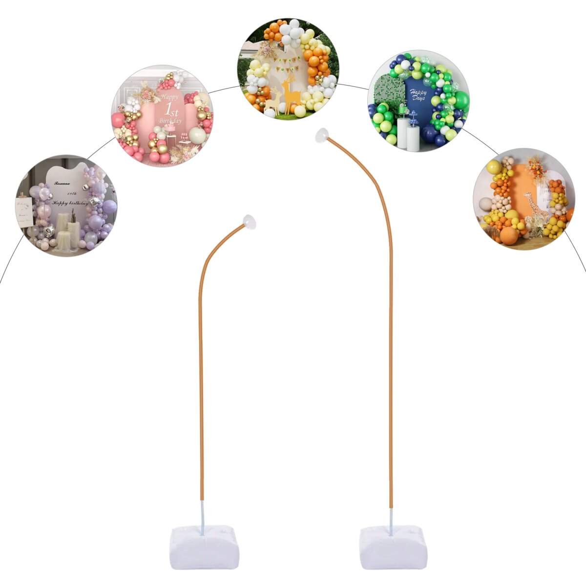Balloon Column Free Bending Balloon Stand Balloon Arch Kit 1.5m 2.5m Stand W/ Base Wedding Party Backdrop Decor Arch Frame - Image 6