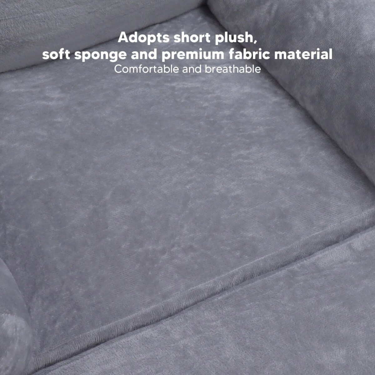 Kids Sofa Cartoon Gray Dog  Foldable Wide Handle Soft Breathable Toddler Chair for Reading Relaxing Sleeping Toddler Chair - Image 5