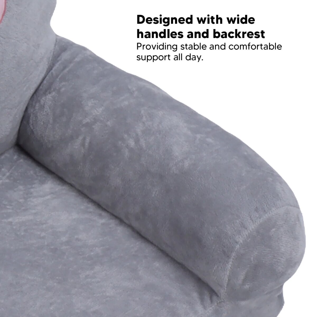 Kids Sofa Cartoon Gray Dog  Foldable Wide Handle Soft Breathable Toddler Chair for Reading Relaxing Sleeping Toddler Chair - Image 4