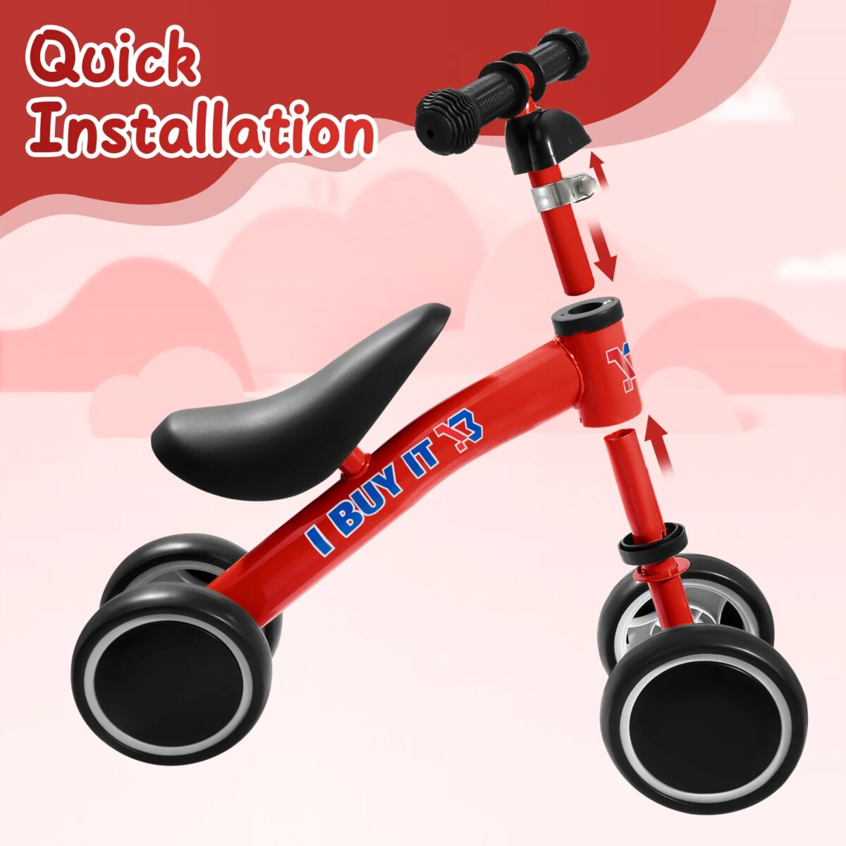 Baby Balance Bike, No Pedal Toddler Balance Bike, Lightweight Ride on Toys for Kids, Children's First Bike Training Bicycle - Image 5
