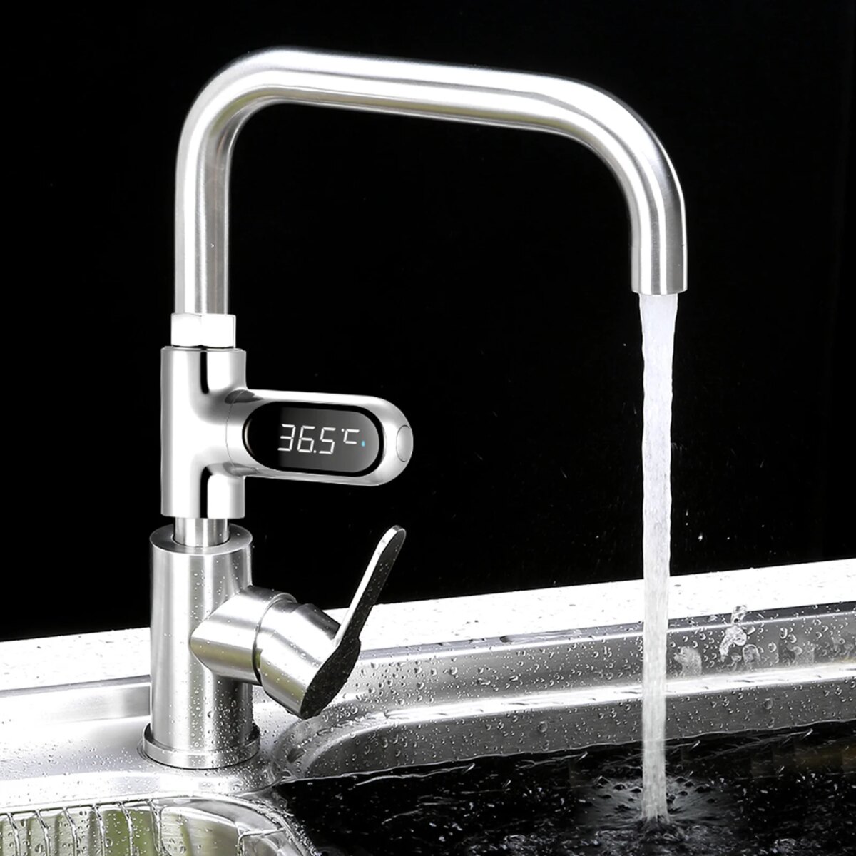 LED Digital Shower Temperature Display 0~100℃  Bath Water Thermometer Celsius/ Fahrenheit Display 360° Rotating Screen for Home - Image 4