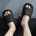 Summer Flip Flops Solid Color Thick Platform Slippers Non Slip Summer Cloud Slides EVA Indoor Home Sandals for Men Women - Image 2