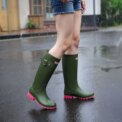 Modishion women's new fashion high top non-slip waterproof rain boots commuting solid color rain boots - Image 4