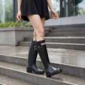 Modishion women's new fashion high top non-slip waterproof rain boots commuting solid color rain boots - Image 2
