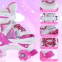 Roller Skates for Girls Boys for Kids 4 Size Adjustable Light Up Luminous Roller Skate Pink S - Image 4