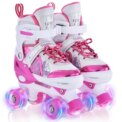 Roller Skates for Girls Boys for Kids 4 Size Adjustable Light Up Luminous Roller Skate Pink S - Image 2