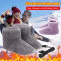 Women Men Rechargeable Foot Warmer USB Heated Shoes Couples Home Shoes for Cold Weather - Image 2