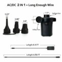 Electric Air Pump Iator For Iatables Camping Bed Mattress Swimming Pool UK - Image 5