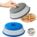 Microwave Splatter Cover Heating Folding Cover Silicone Fresh-keeping Cover Oil-proof Splash-proof Cover with Hook Cooking Lid - under20pounds. 15