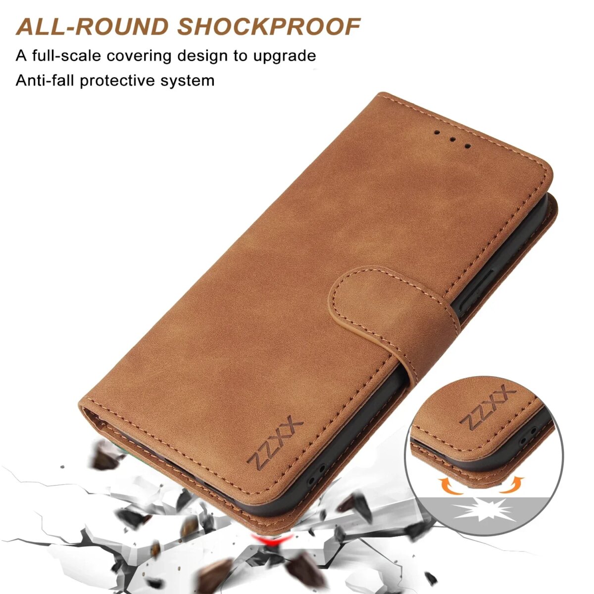 ZZXX Leather Wallet Phone Case For iPhone 16e 16 Pro Max 15 14 13 Mini 12 11 X XS XR SE2 8 7 6s Plus Flip Card Slot Holder Cover - Image 5